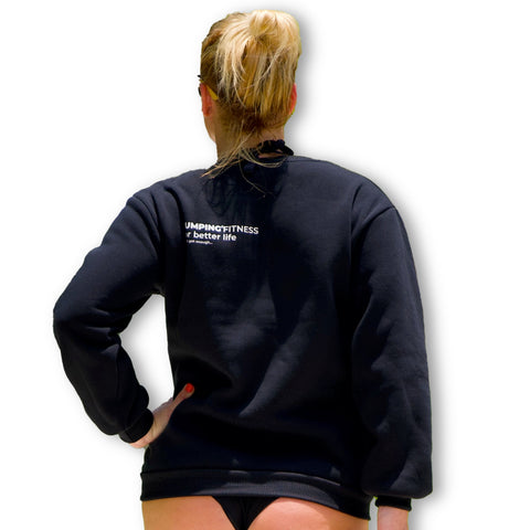 Black sports sweatshirt without a hood - premium  from Jumping® Fitness - Just €35.30! Shop now at Jumping® Fitness