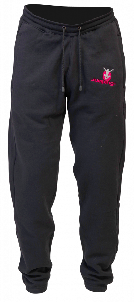 Men s black sweatpants with a pink logo Jumping Fitness