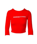 Red CROP TOP with long sleeves - premium  from Jumping® Fitness - Just €35! Shop now at Jumping® Fitness