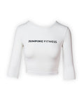 White CROP TOP with long sleeves - premium  from Jumping® Fitness - Just €33.50! Shop now at Jumping® Fitness