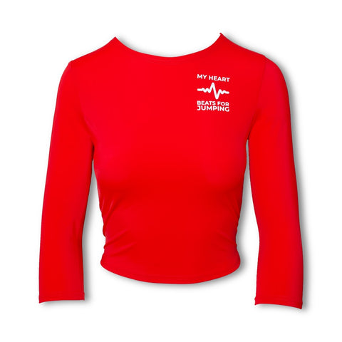 Red CROP TOP BEAT with long sleeves - premium  from Jumping® Fitness - Just €35! Shop now at Jumping® Fitness