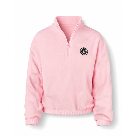 Pink Zip-Neck Sweatshirt CAN'T GET ENOUGH