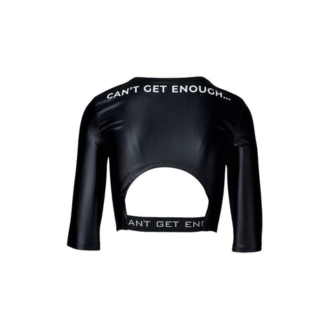 Black CROP TOP with long sleeves - Premium  from Jumping® Fitness - Just $35.00! Shop now at Jumping® Fitness
