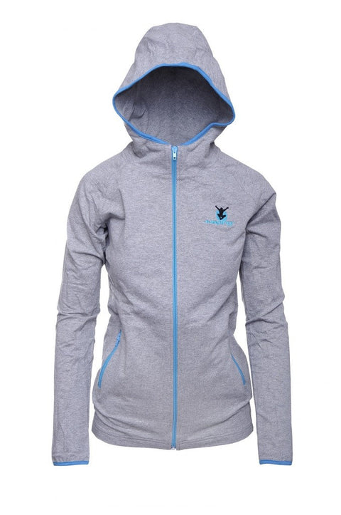Grey hoodie with turquoise details - premium  from Jumping® Fitness - Just €28! Shop now at Jumping® Fitness