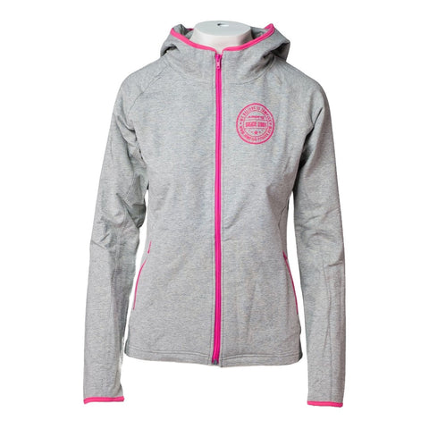 Gray hoodie with pink details - premium  from Jumping® Fitness - Just €28! Shop now at Jumping® Fitness