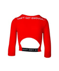 Red CROP TOP with long sleeves - Premium  from Jumping® Fitness - Just $35.00! Shop now at Jumping® Fitness