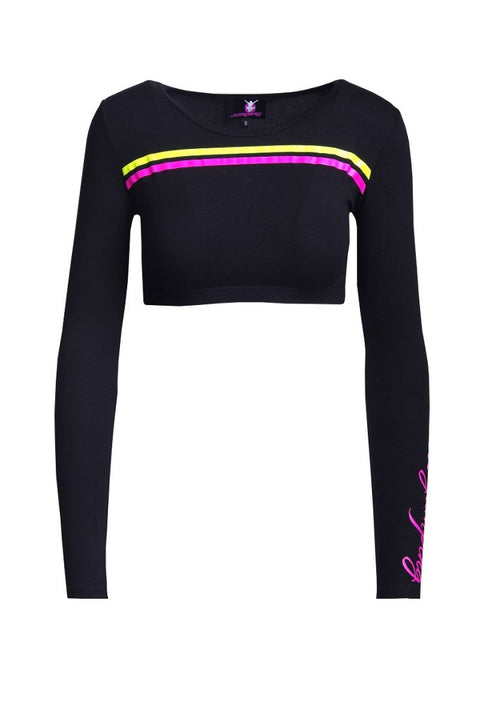 Long-sleeve T-shirt, short Crop - Premium  from Jumping® Fitness - Just $12.60! Shop now at Jumping® Fitness