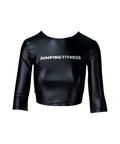Black CROP TOP with long sleeves - premium  from Jumping® Fitness - Just €35! Shop now at Jumping® Fitness