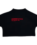 Black CROP TOP with red lettering - Premium  from Jumping® Fitness - Just $35.00! Shop now at Jumping® Fitness