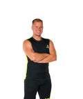 Men's sleeveless T-shirt black/yellow back - premium  from Jumping® Fitness - Just €35! Shop now at Jumping® Fitness