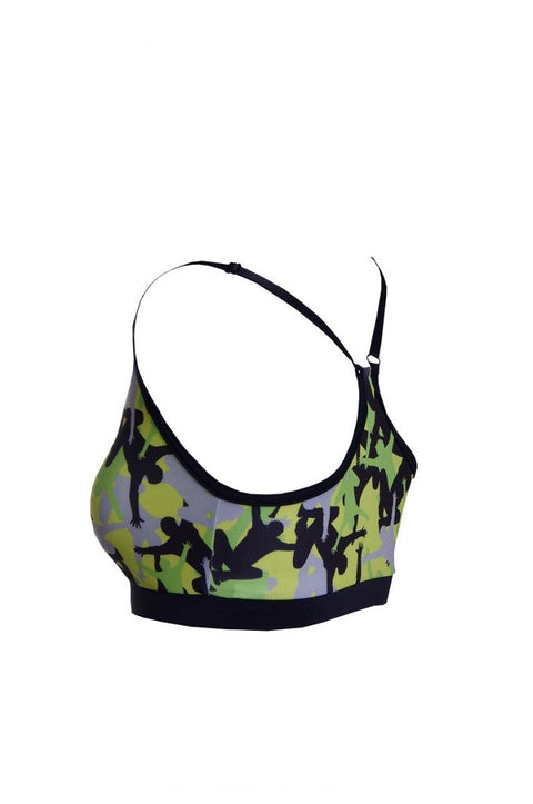 Black Sports Bra with Jumping Figures - Premium  from Jumping® Fitness - Just $14.00! Shop now at Jumping® Fitness