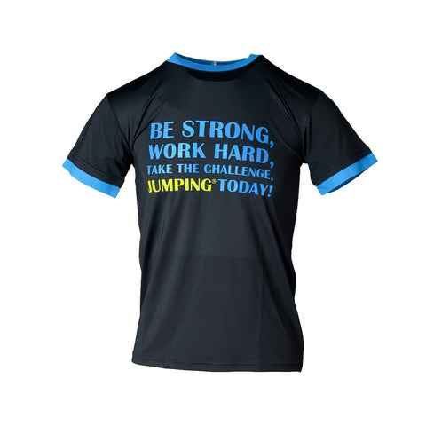 Black Thermo-cool short-sleeved T-shirt - turquoise hem - premium  from Jumping® Fitness - Just €18! Shop now at Jumping® Fitness